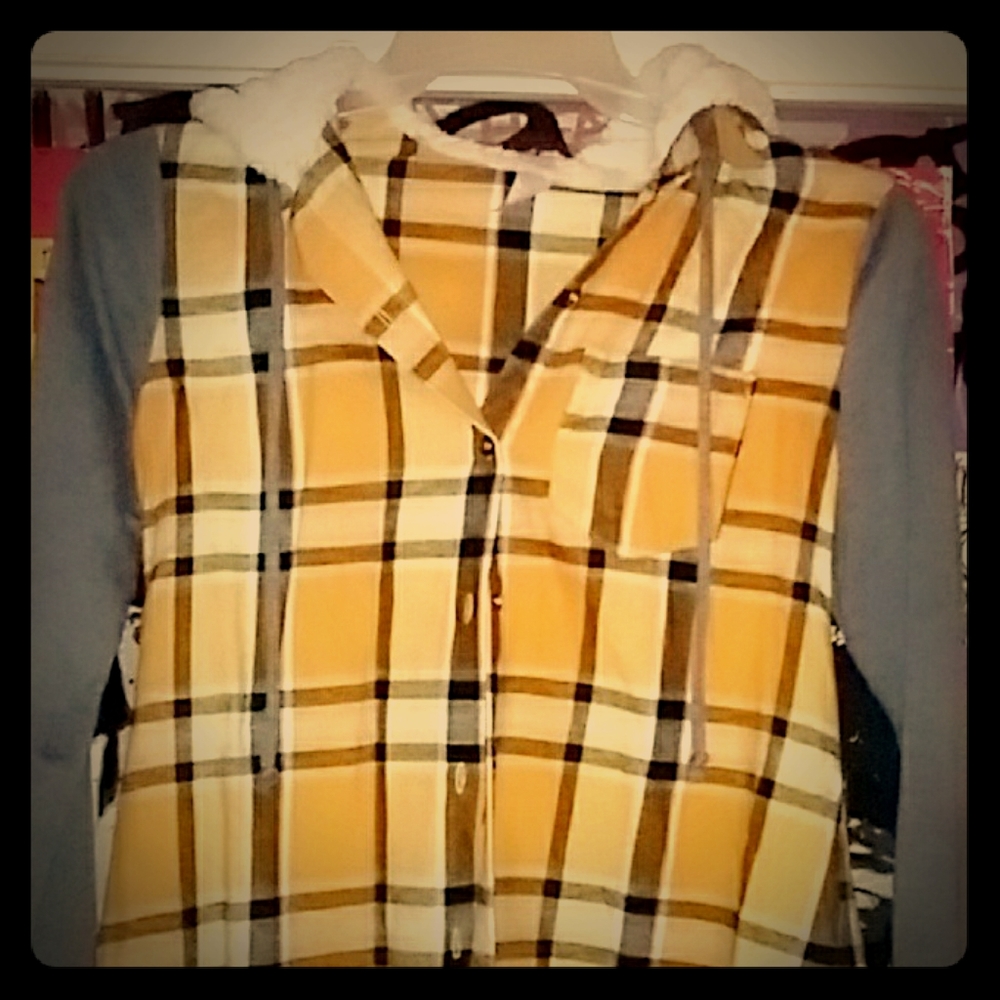 Fur lined hooded flannel